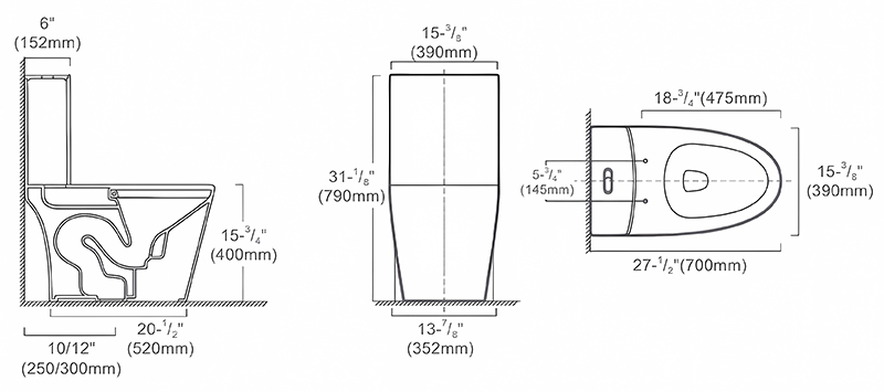 Siphonic Votex Flush Elongated Toilets with Sleek Seamless Design Tank - FL0002