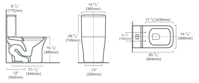 Siphonic Flush Square and Sleek Seamless Design One-piece Toilets - FL0010 Siphonic Flush Square and Sleek Seamless Design One-piece Toilets - FL0010