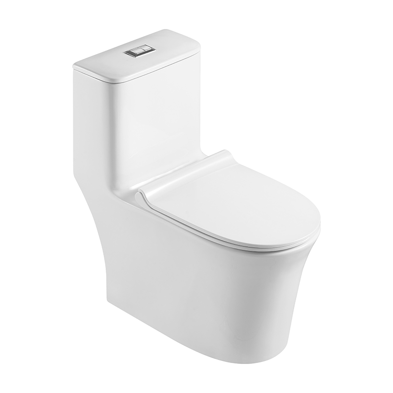Smooth Rounded Edges One-piece Elongated Toilets with Siphonic Votex Flush - FL0012