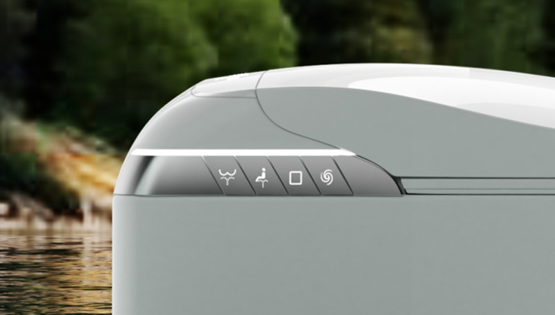 FRBKE80 Aesthetic Smart Toilet for Small Bathrooms with Heated Seat & Foot Flush