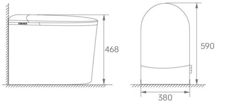 FRBKE91 Small Smart Toilet for Apartments with Foot Sensor Flush FRBKE91 Small Smart Toilet for Apartments with Foot Sensor Flush