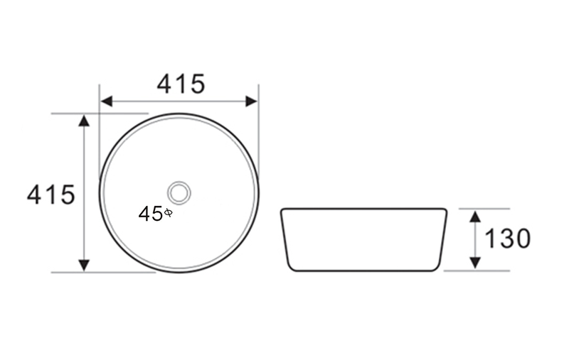 FRWX022 415mm Round Ceramic Basin | Bulk for Hotel Projects FRWX022 415mm Round Ceramic Basin | Bulk for Hotel Projects