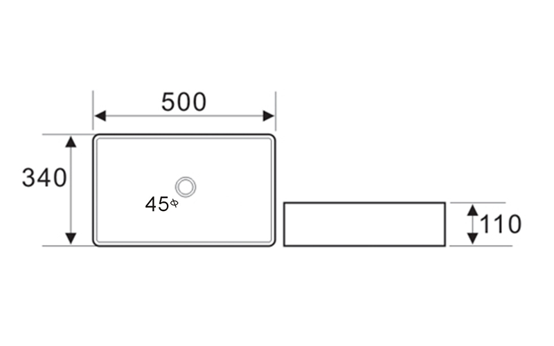FRWX031 Thin-Edge Rectangular Ceramic Basin | Multi-Size for Hotel Projects