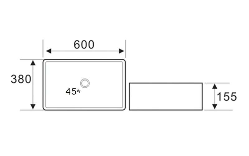 FRWX052 Rectangular Ceramic Basin Series | 3 Sizes with Overflow
