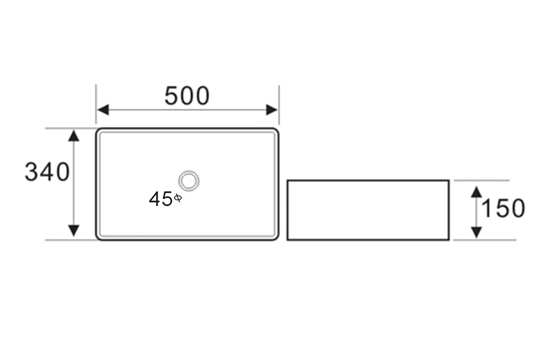 FRWX052 Rectangular Ceramic Basin Series | 3 Sizes with Overflow