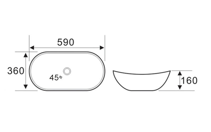 FRWX062 Leaf-Shaped Ceramic Basin | 2 Sizes Designer Art Vessel Sink