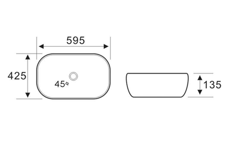 FRWX064 Soft-Rectangular Ceramic Basin | 2 Sizes High-Volume Vessel Sink FRWX064 Soft-Rectangular Ceramic Basin | 2 Sizes High-Volume Vessel Sink