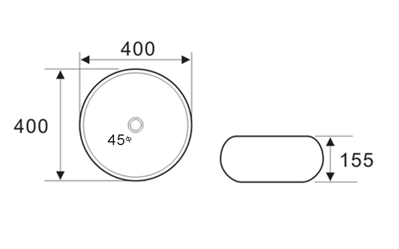 FRWX073 Drum-Shaped Round Ceramic Basin | 400mm Deep Anti-Splash Vessel Sink