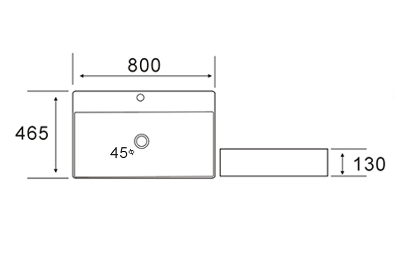 FRWX094 Large Rectangular Ceramic Basin Series | 5 Sizes with Tap Hole FRWX094 Large Rectangular Ceramic Basin Series | 5 Sizes with Tap Hole