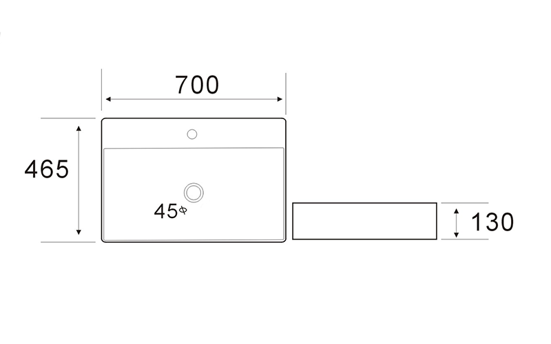 FRWX094 Large Rectangular Ceramic Basin Series | 5 Sizes with Tap Hole FRWX094 Large Rectangular Ceramic Basin Series | 5 Sizes with Tap Hole