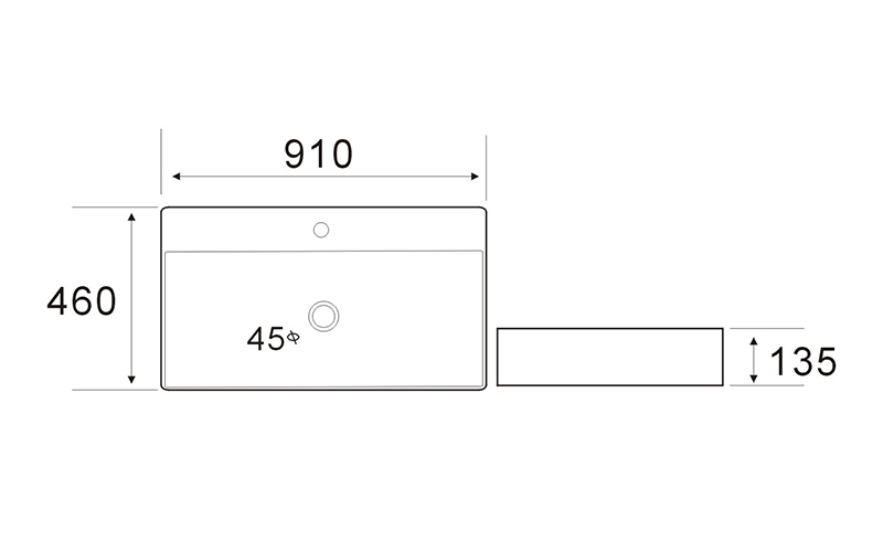 FRWX094 Large Rectangular Ceramic Basin Series | 5 Sizes with Tap Hole FRWX094 Large Rectangular Ceramic Basin Series | 5 Sizes with Tap Hole