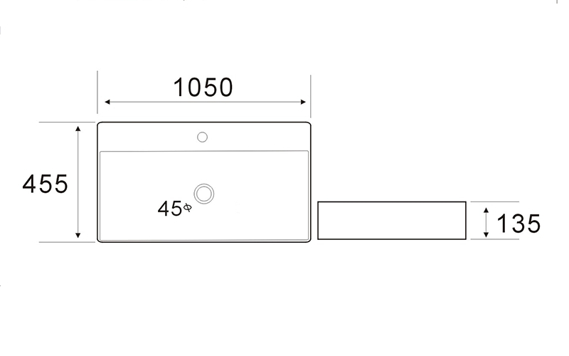 FRWX094 Large Rectangular Ceramic Basin Series | 5 Sizes with Tap Hole FRWX094 Large Rectangular Ceramic Basin Series | 5 Sizes with Tap Hole