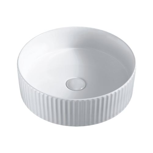 FRWX044 Ribbed Round Ceramic Basin | 2 Sizes Textured Vessel Sink