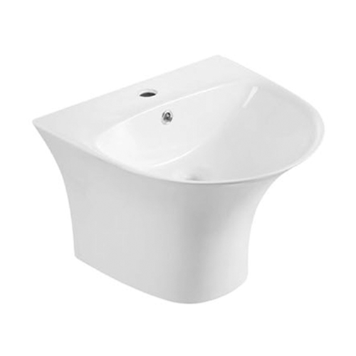 FRNB200 Compact Semi-Circular Wall-Hung Basin - 475mm High-Volume Ceramic Sink