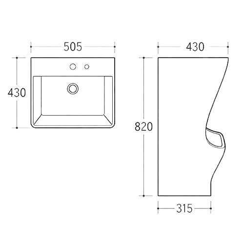 FRNB281 Wudu Basin | Muslim Ablution Sink, Hand & Foot Wash