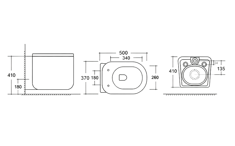 FRHB2388 Wall Hung Toilet | Rounded Modern WC Pan FRHB2388 Wall Hung Toilet | Rounded Modern WC Pan