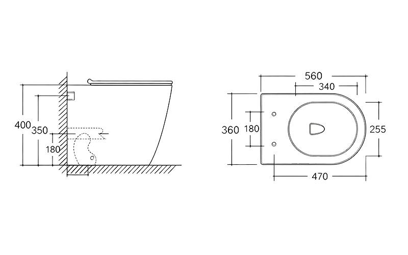 FRHB3381 Back To Wall Toilet | Soft Curve Modern WC Pan