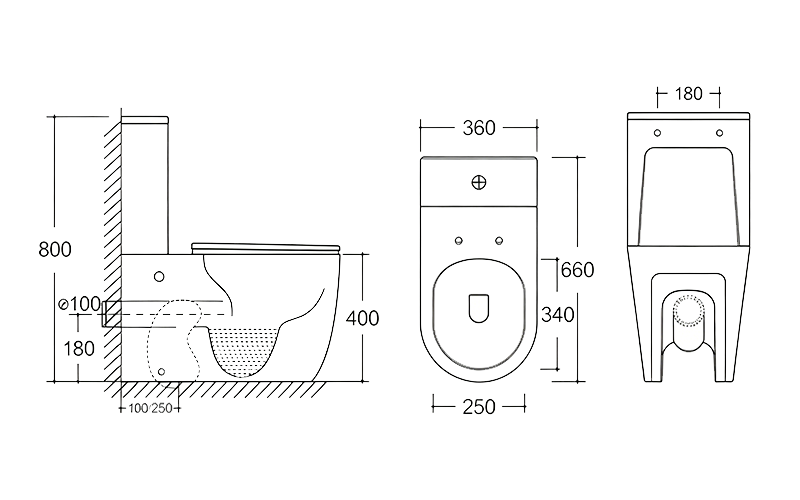 FRHB8301 Two-Piece Toilet | Modern Round WC FRHB8301 Two-Piece Toilet | Modern Round WC
