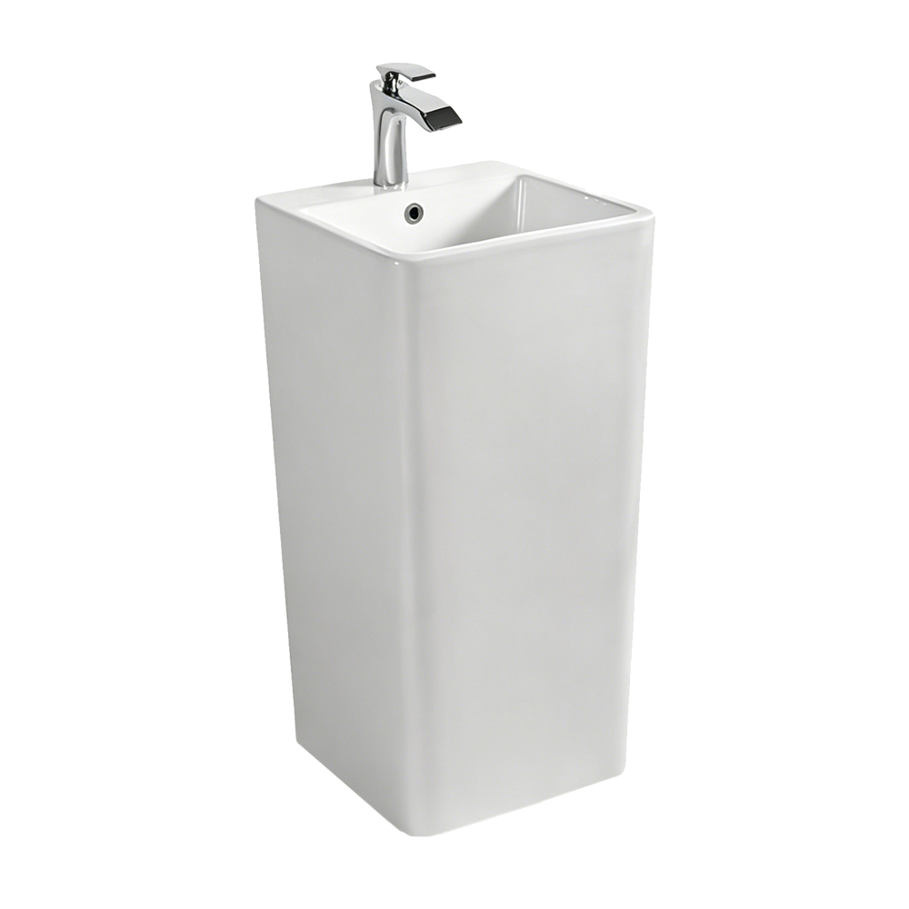 FRPL9015 Freestanding Square Pedestal Basin | Compact 405mm Modern Design