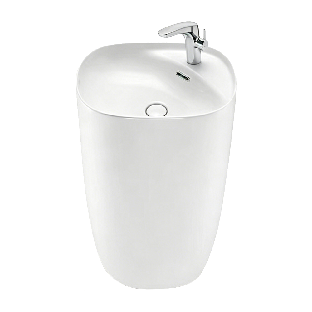 FRPL9018 Spacious Floor-Standing Wash Basin with Seamless Integrated Design