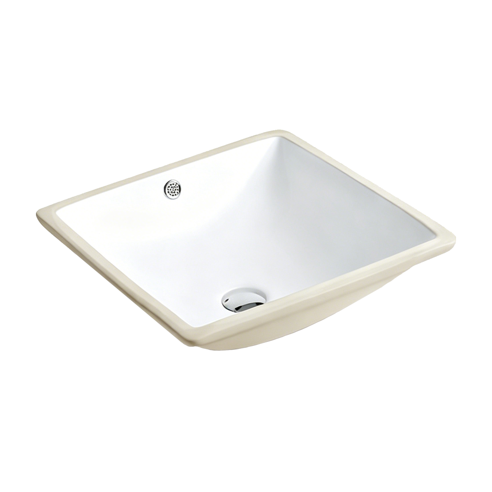 FRPL108 Minimalist Square Undermount Wash Basin with Overflow Ring