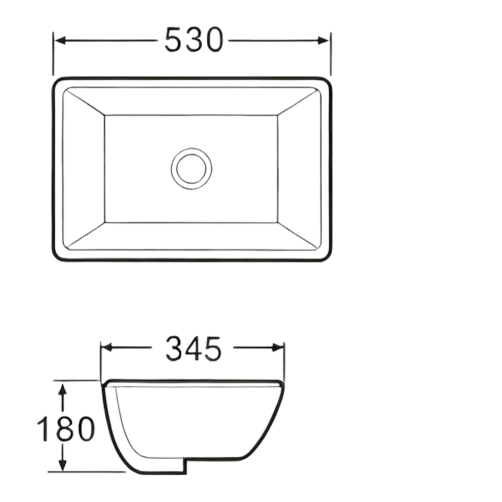 FRPL200A Rectangular Undermount Sink | 530mm with Visible Overflow FRPL200A Rectangular Undermount Sink | 530mm with Visible Overflow