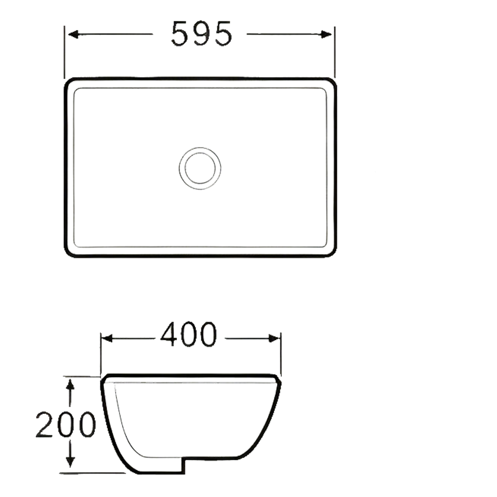 FRPL932 595mm Deep Bowl Undermount Sink for Main Bathroom
