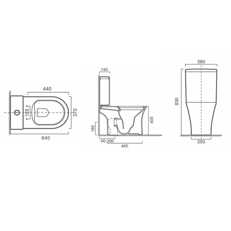 FR24103A Two Piece Toilet | Modern Square WC FR24103A Two Piece Toilet | Modern Square WC