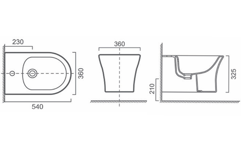 FR54103 Wall Hung Bidet | Curved Modern SanitaryWare FR54103 Wall Hung Bidet | Curved Modern SanitaryWare
