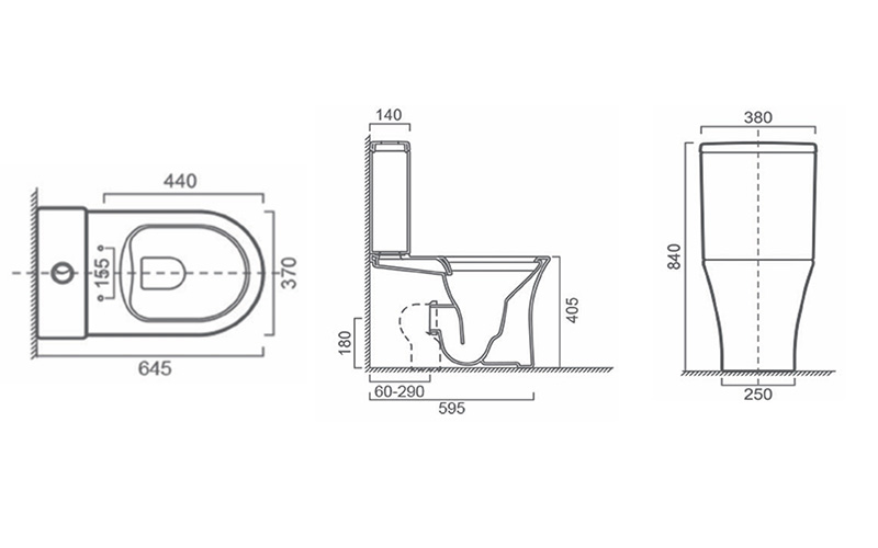 FR24103 Two-Piece Toilet | Modern Round WC FR24103 Two-Piece Toilet | Modern Round WC