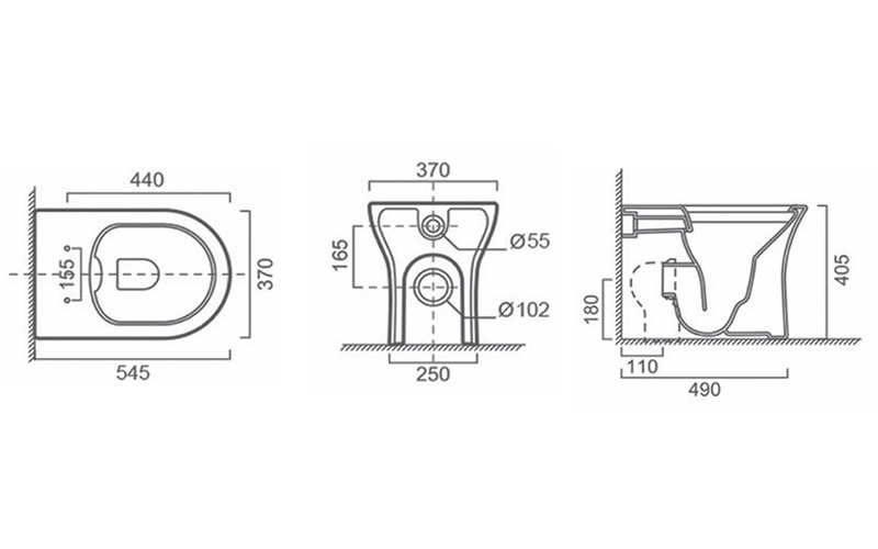 FR44103 Floor Standing Toilet | Modern Oval Ceramic WC Pan FR44103 Floor Standing Toilet | Modern Oval Ceramic WC Pan