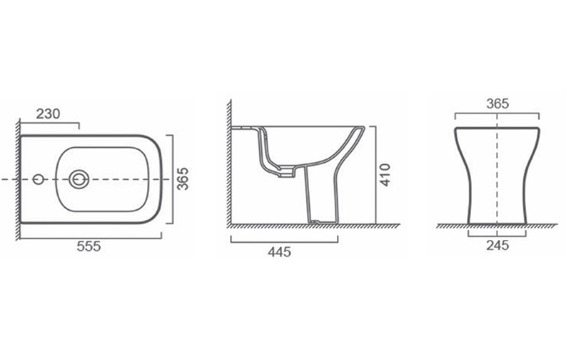 FR64104 Floor Standing Bidet | Square Modern SanitaryWare
