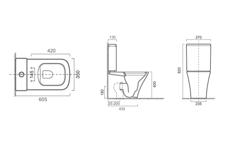 FR24105 Two Piece Toilet | Modern Square WC FR24105 Two Piece Toilet | Modern Square WC