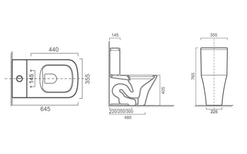 FR15205 one Piece Toilet | Modern Square WC FR15205 one Piece Toilet | Modern Square WC