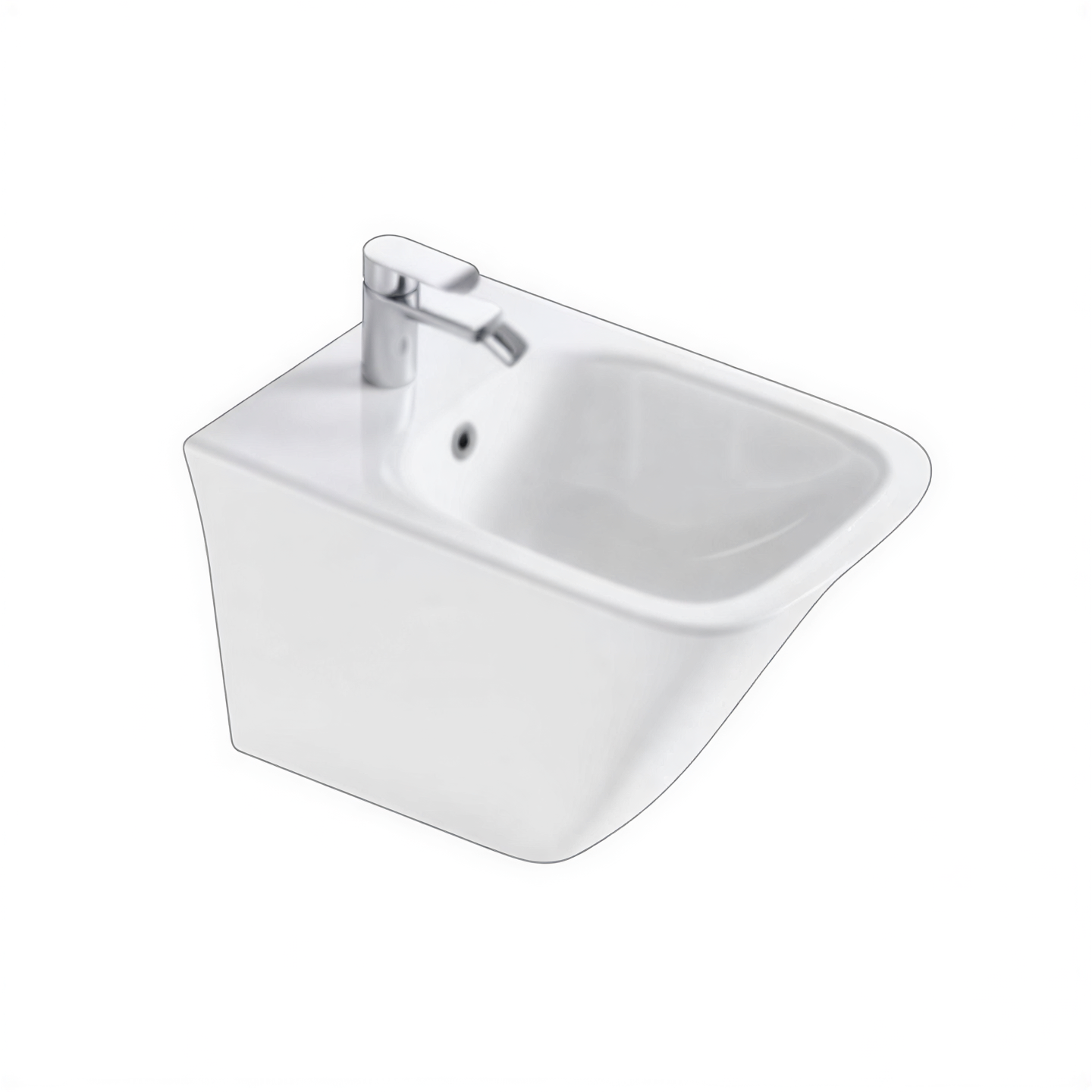 FR51005 Wall Hung Bidet | Square Modern SanitaryWare