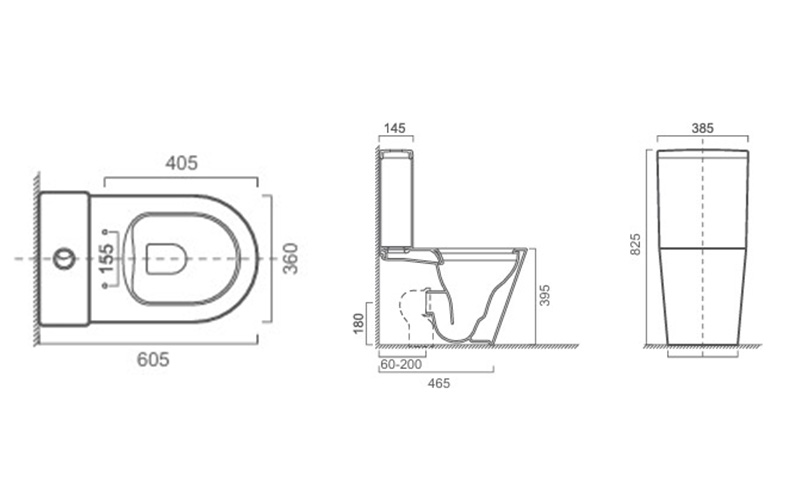 FR24106 Two Piece Toilet | Smooth Curved Minimalist WC FR24106 Two Piece Toilet | Smooth Curved Minimalist WC