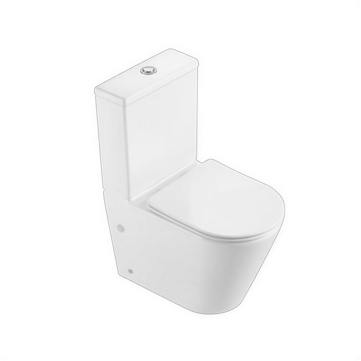FR24106 Two Piece Toilet | Smooth Curved Minimalist  WC