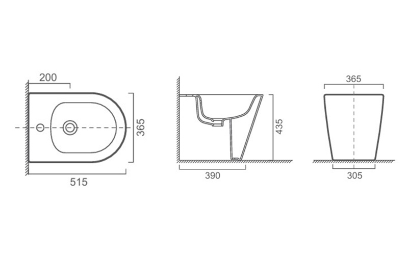 FR61006 Floor Standing Bidet | Curved Modern Sanitary Ware