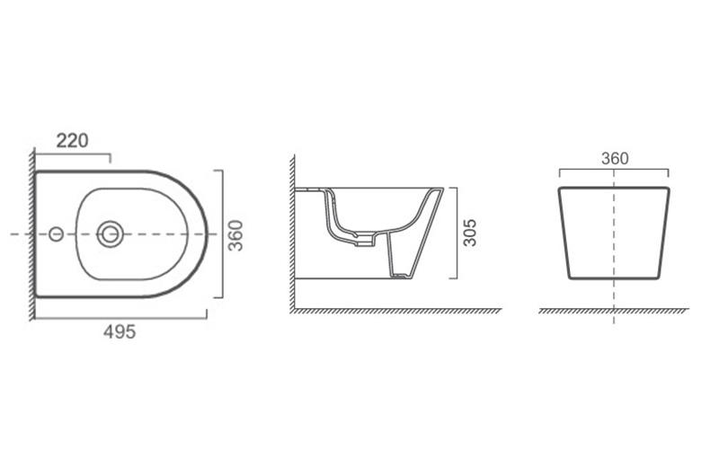 FR51006 Wall Hung Bidet | Curved Modern Sanitary Ware FR51006 Wall Hung Bidet | Curved Modern Sanitary Ware