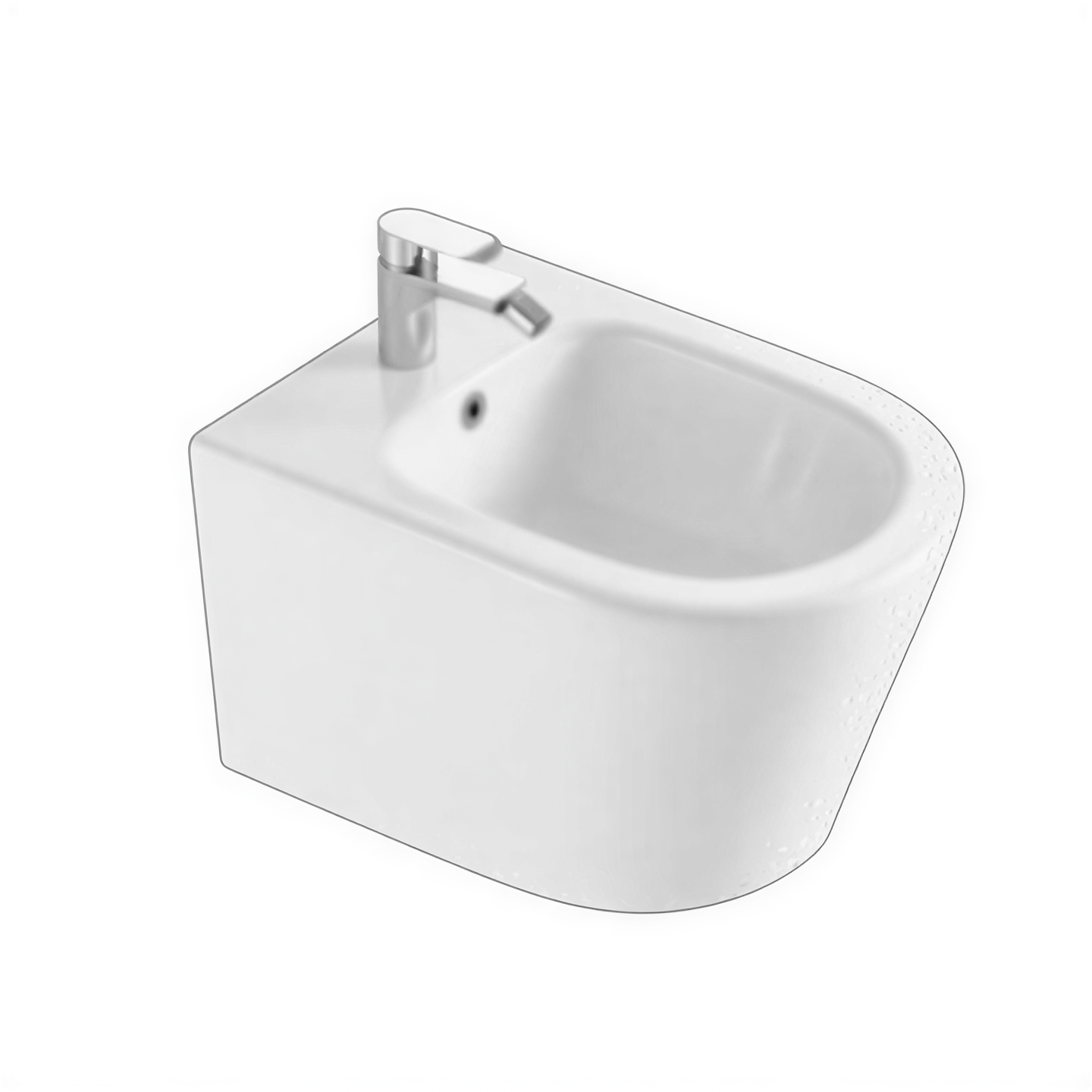 FR51006 Wall Hung Bidet | Curved Modern Sanitary Ware