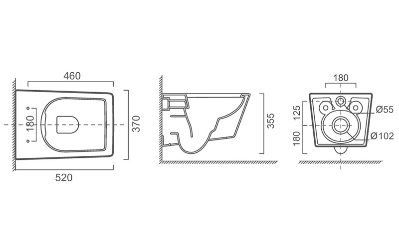 FR34109 Wall-hung Toilet | Square cube design WC Pan FR34109 Wall-hung Toilet | Square cube design WC Pan