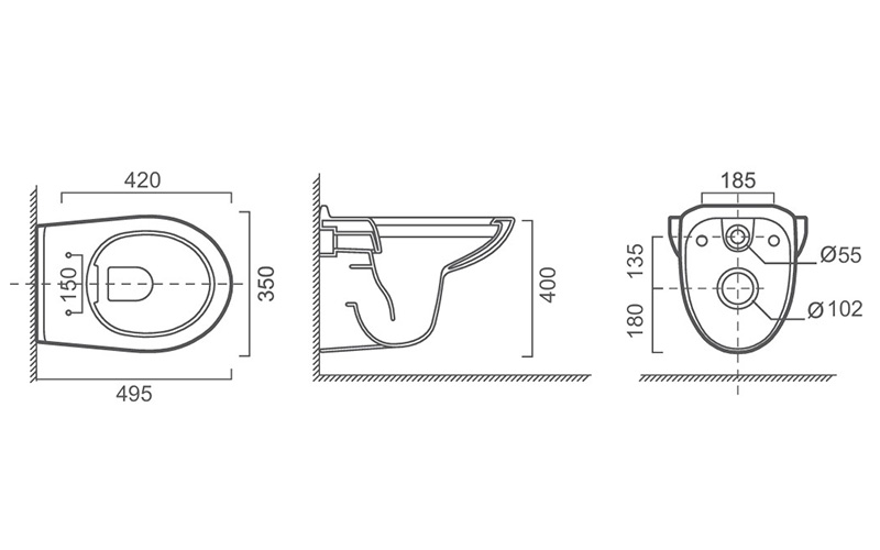 FR34110 Wall-hung Toilet | Gentle and soothing style FR34110 Wall-hung Toilet | Gentle and soothing style