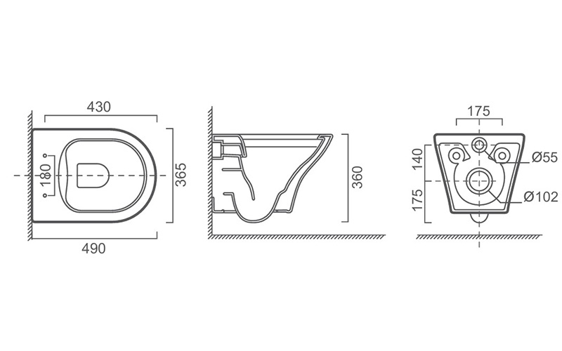 FR34112 Wall-hung Toilet | Modern Oval Ceramic WC Pan FR34112 Wall-hung Toilet | Modern Oval Ceramic WC Pan