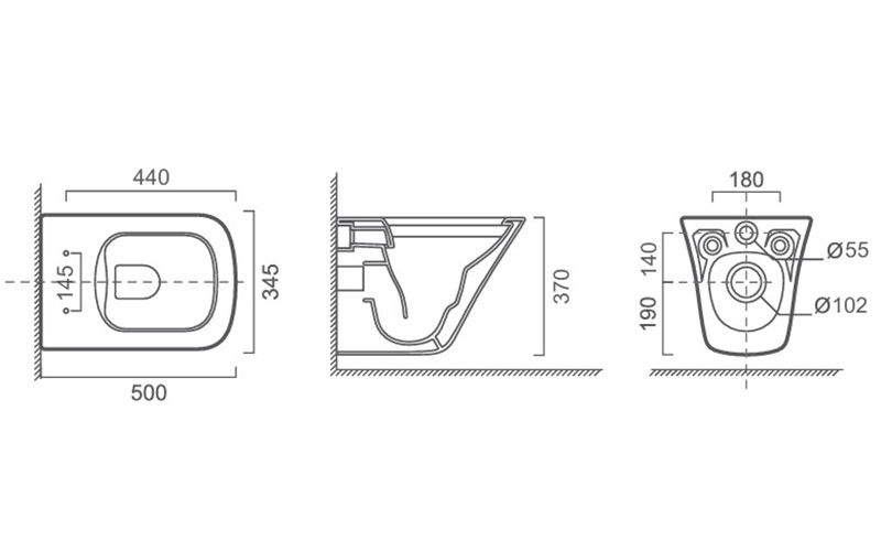FR34105 Wall-hung Toilet | Modern Oval Ceramic WC Pan FR34105 Wall-hung Toilet | Modern Oval Ceramic WC Pan