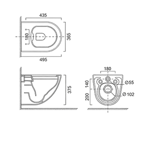 34101| Wall-hung Toilet 34101| Wall-hung Toilet
